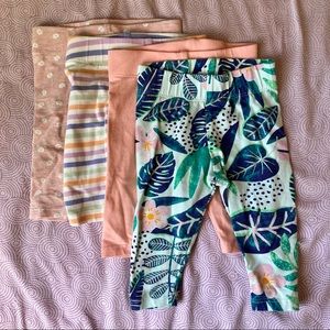 Dip organic cotton knit baby girl set of 4 leggings capris 3-6 months